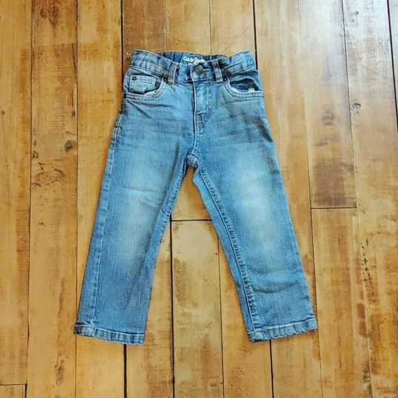Cat & Jack Jeans 3T Straight Leg Cotton Blue Jeans Denim Spring Adjustable Waist - Picture 1 of 5
